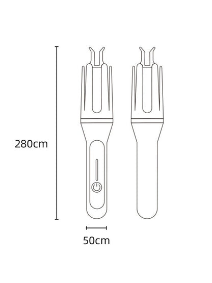 Silver automatic hair curling iron by Trendsi with European plug, showcasing its sleek design and curling barrel.
