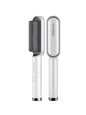 Silver heated hair straightening comb by Trendsi with European plug, designed for smooth, straight hair styling.
