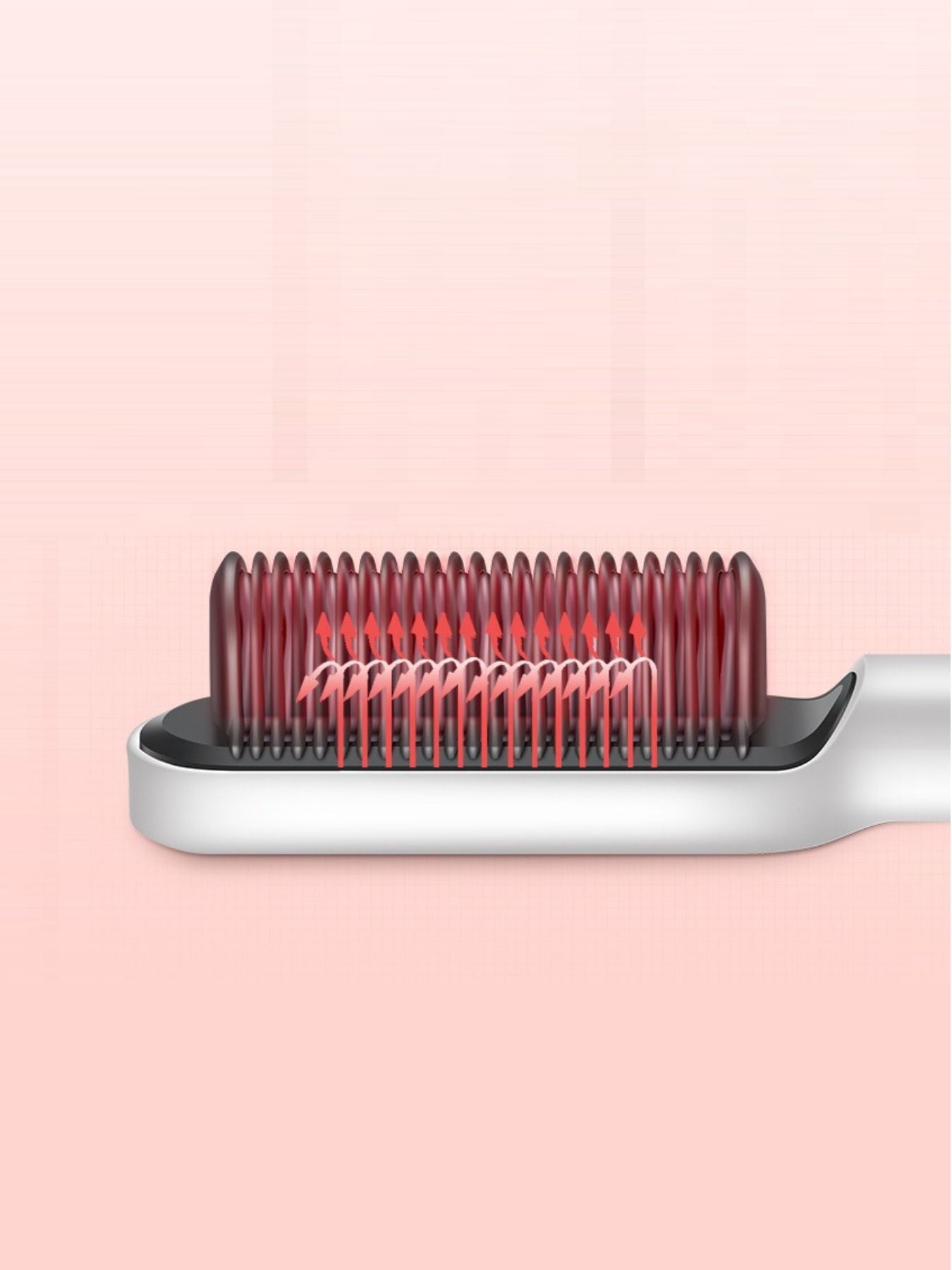 Silver heated hair straightening comb by Trendsi with European plug, designed for smooth, straight hair styling.