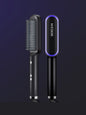 Silver Trendsi heated hair straightening comb with European plug, designed for safe and easy hair styling.