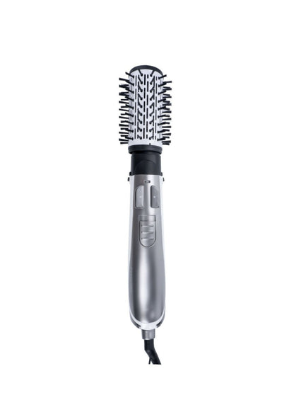 Silver lightweight hot air brush by Trendsi with European plug, designed for easy styling and smooth, voluminous hair.