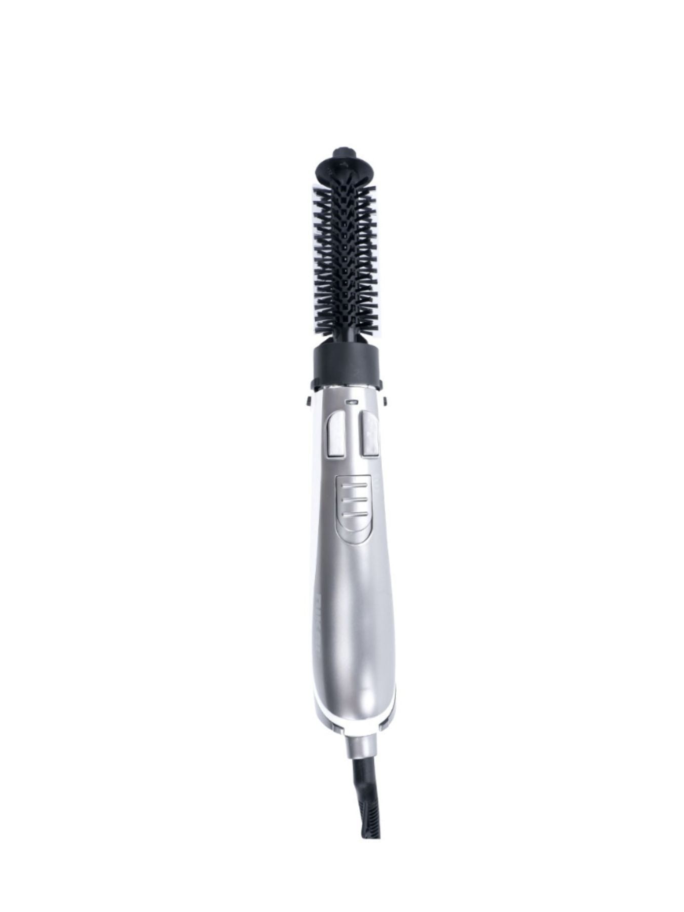Trendsi lightweight hot air brush with silver finish and European plug, designed for easy hair styling and volumizing.