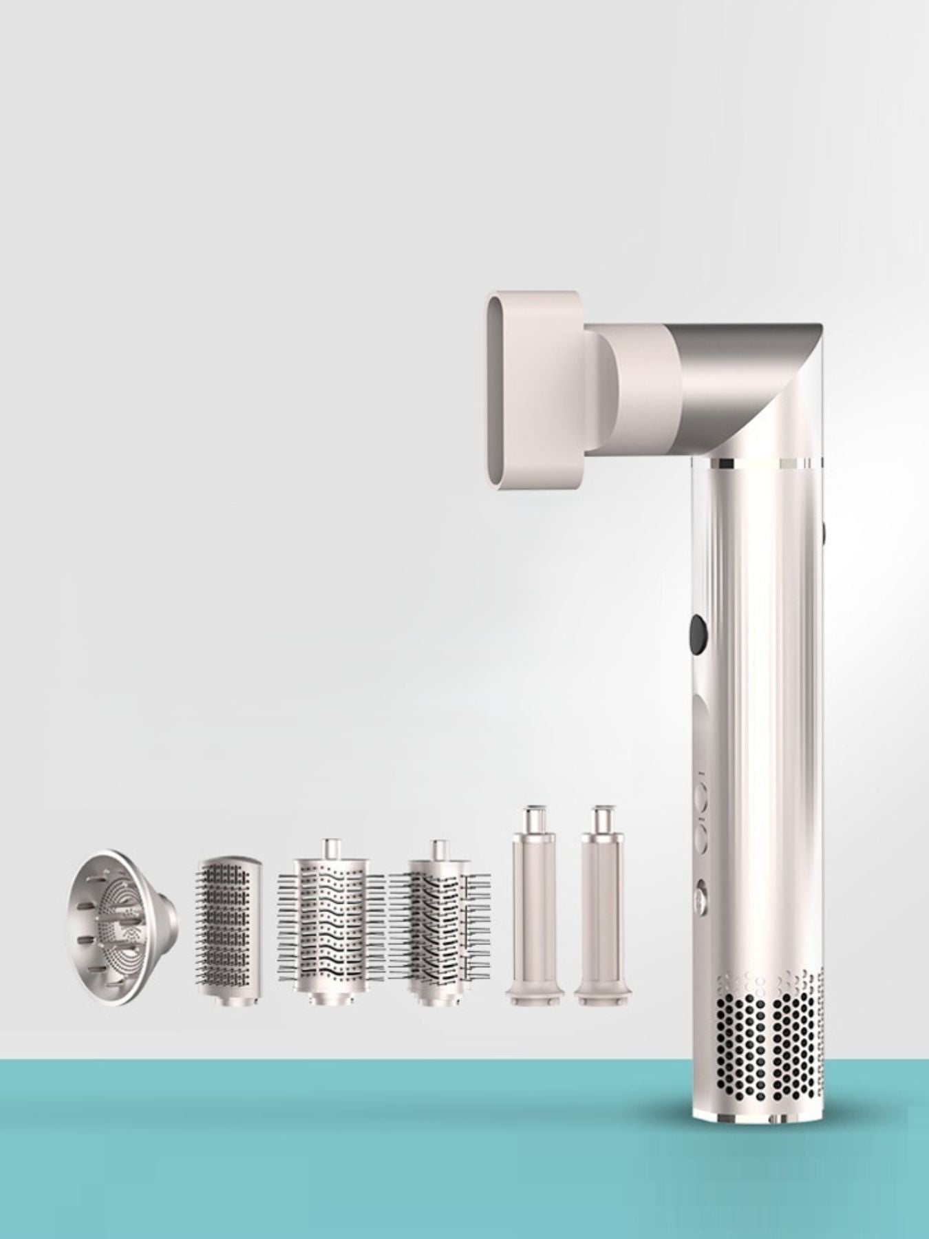 Silver household hair dryer with temperature control and European plug from Trendsi, ideal for quick drying and styling.