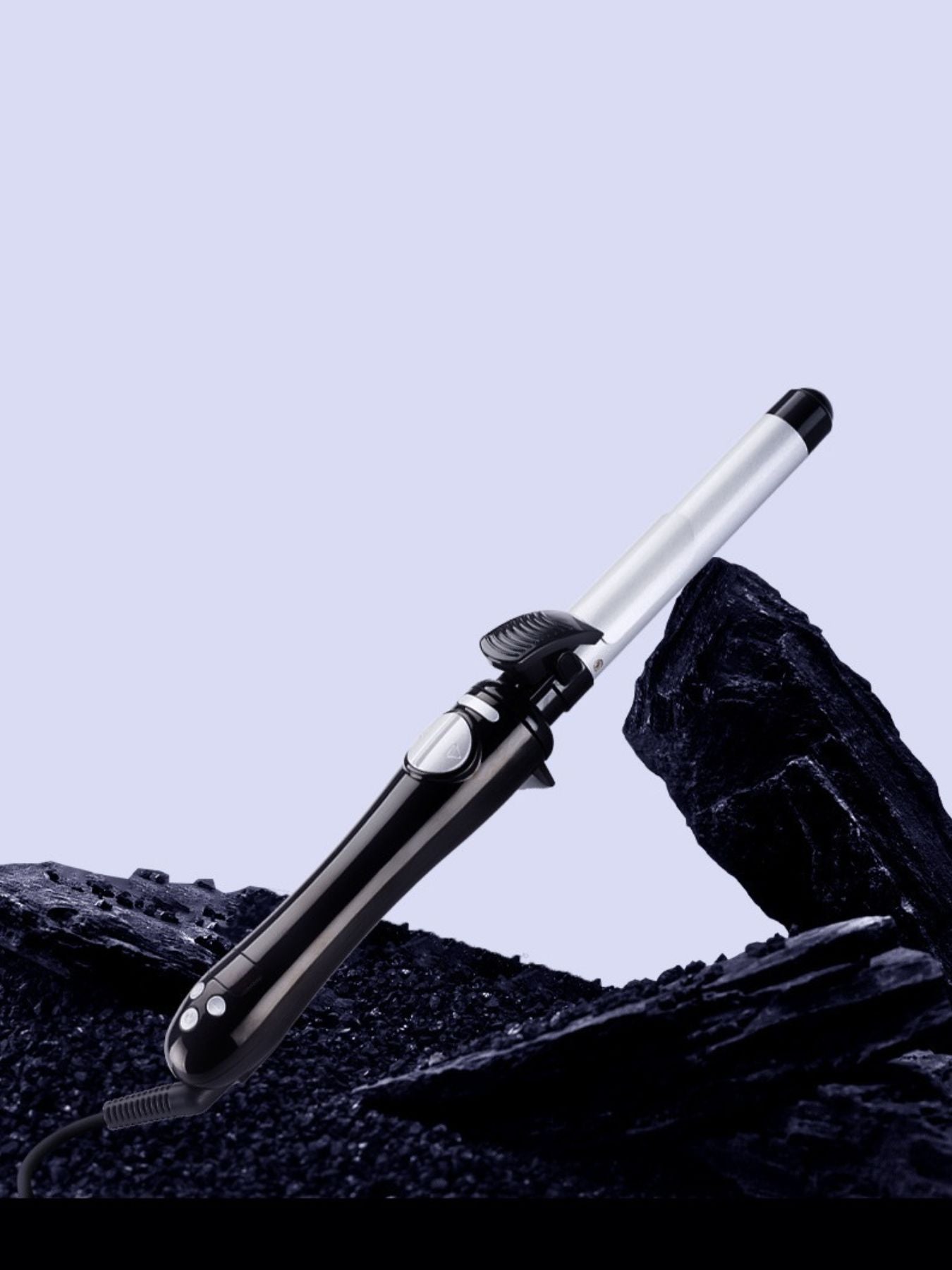 Silver Trendsi fast heating curling iron with North American plug for quick styling and curling hair.