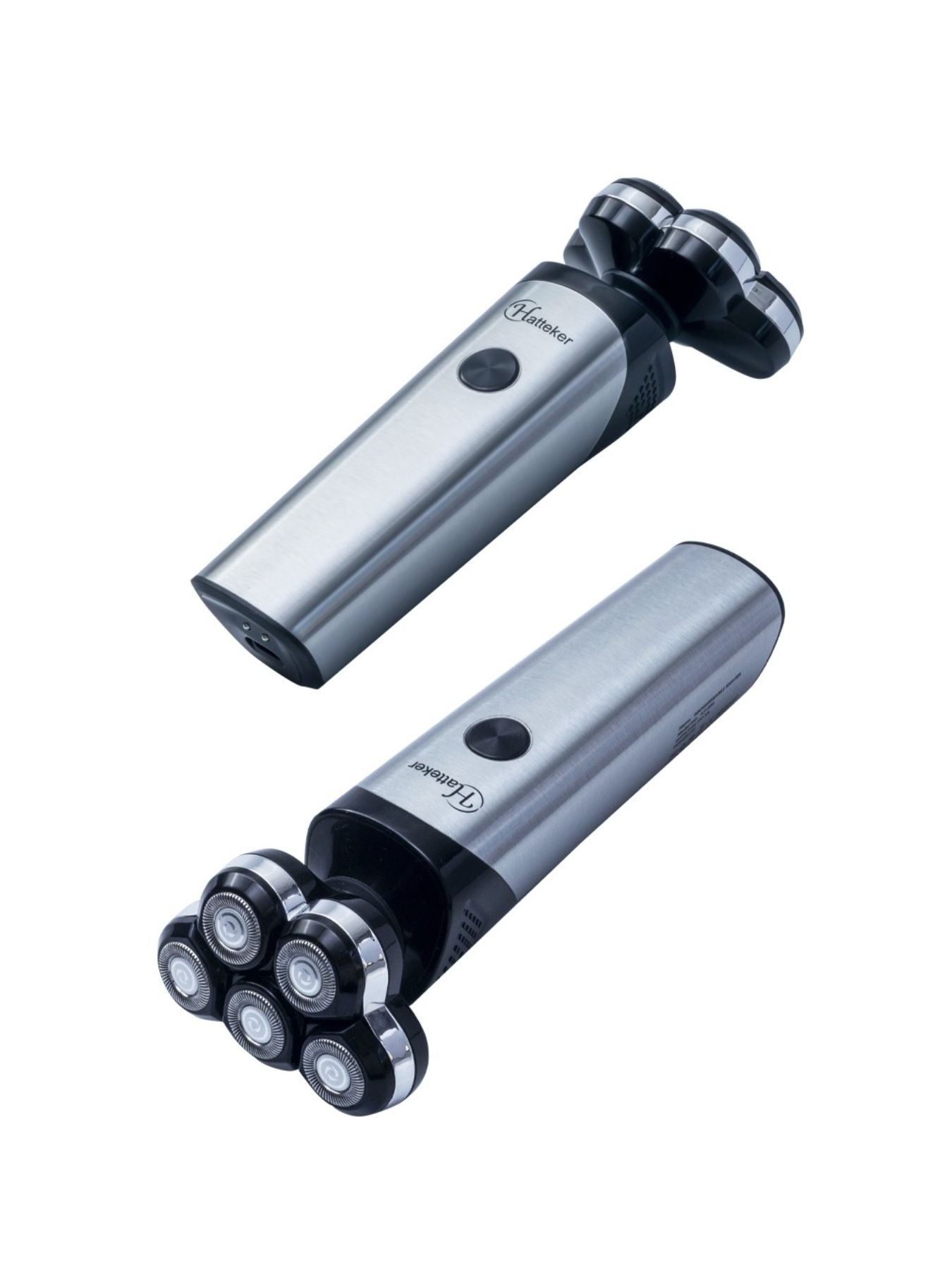 Silver 5-head rechargeable electric shaver by Trendsi with a sleek design and ergonomic handle for close, comfortable shaving.