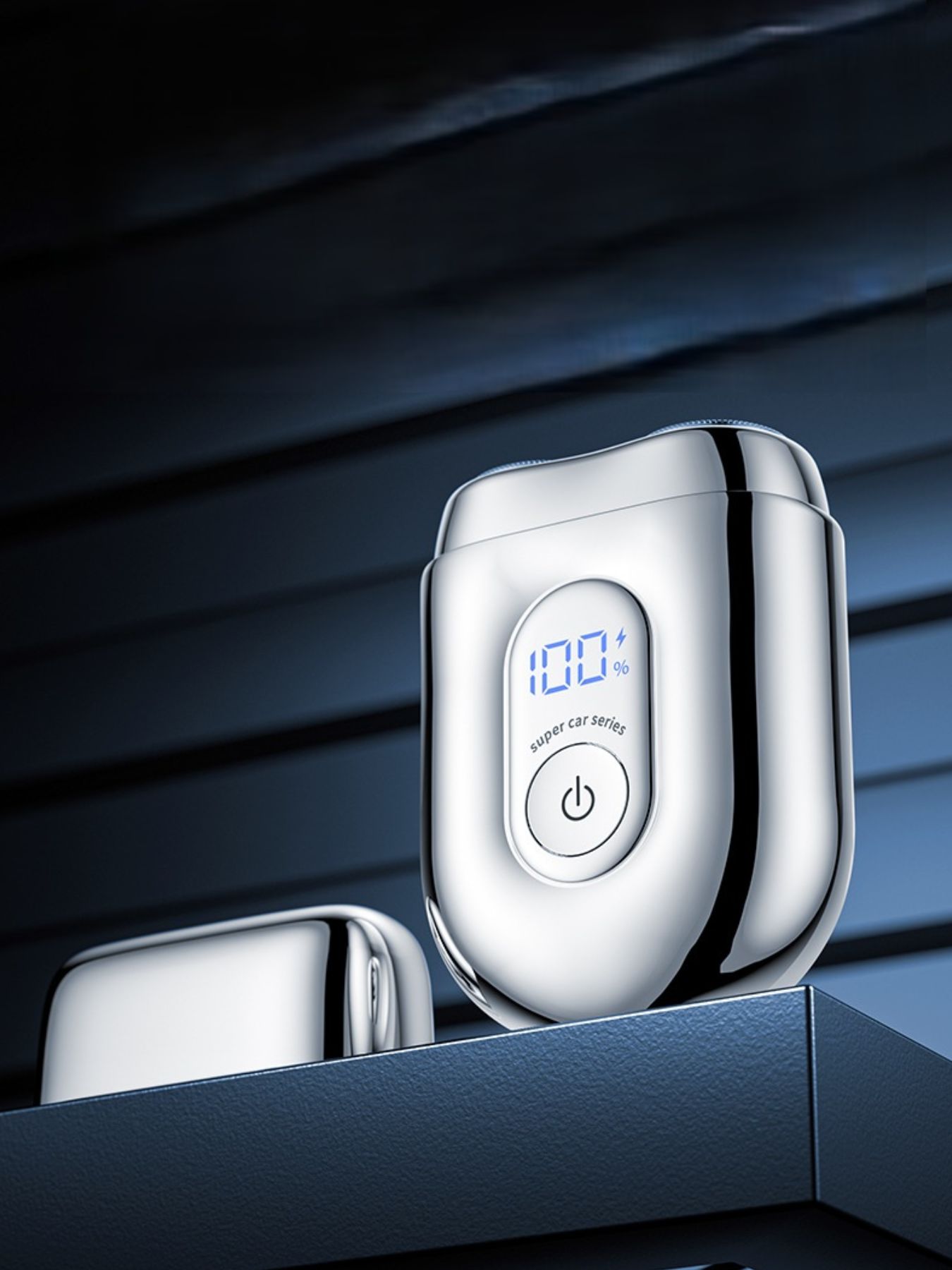 Silver mini portable waterproof electric shaver from Trendsi, compact design ideal for travel and wet or dry use.