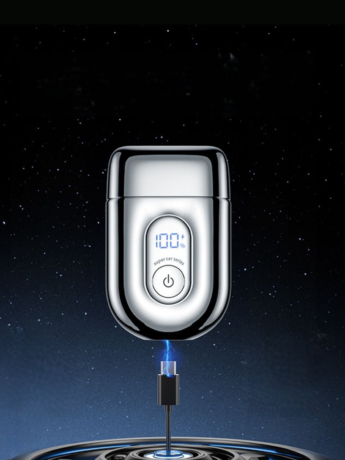 Silver Trendsi mini portable waterproof electric shaver with compact design and safety cover, suitable for travel and quick grooming.