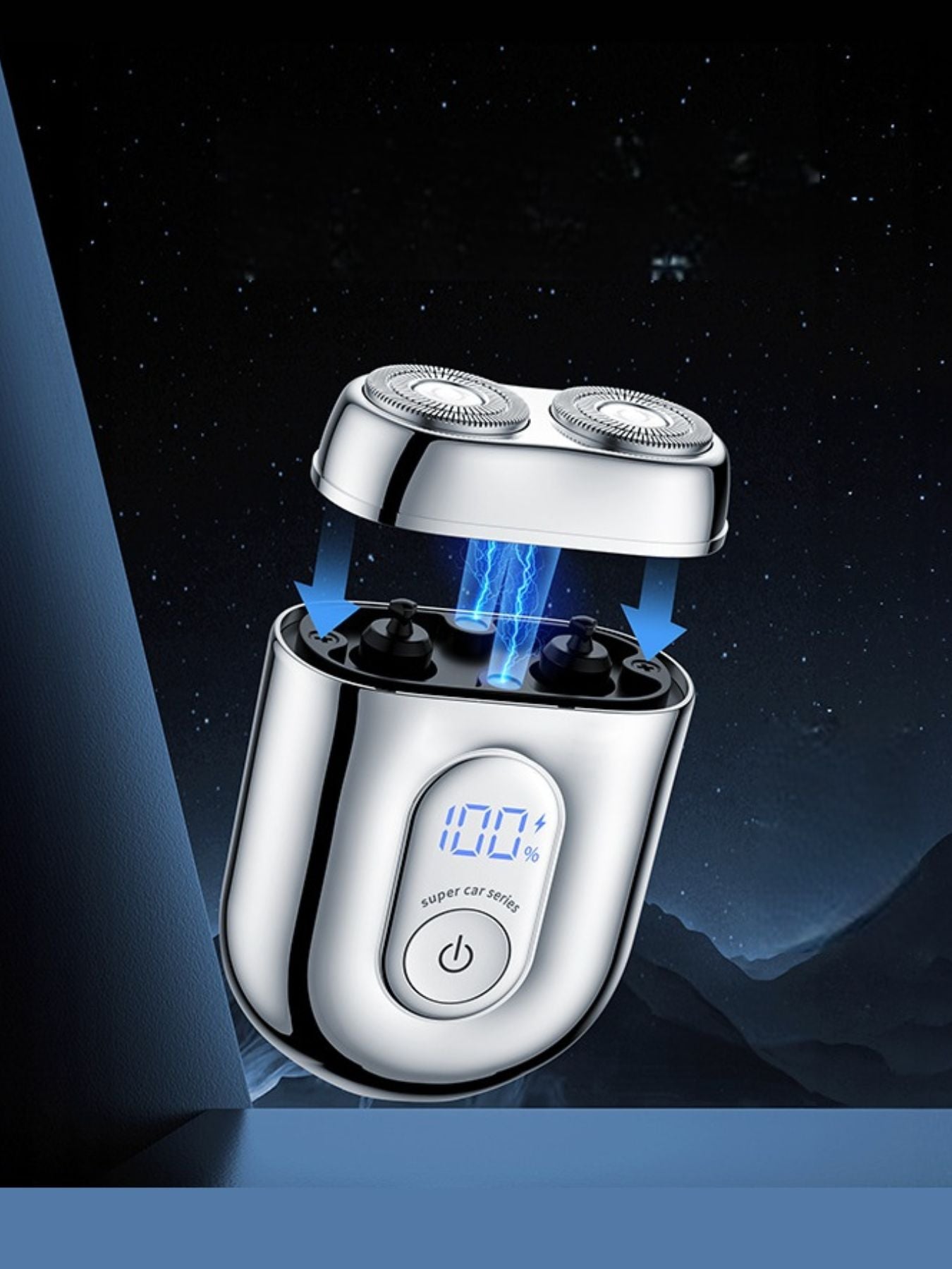 Silver Trendsi mini portable waterproof electric shaver with compact design and wet/dry functionality.