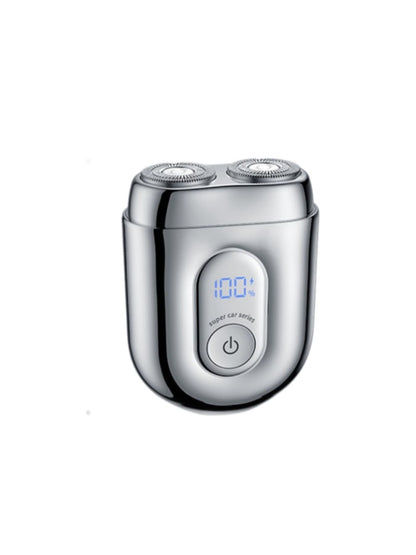 Silver mini portable waterproof electric shaver by Trendsi, compact design for easy use and efficient shaving.