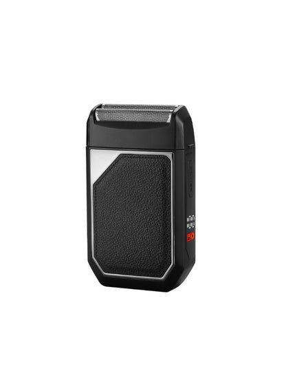 Silver portable electric foil shaver by Trendsi with a compact design and foil head for close shaving.