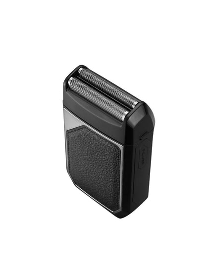 Silver portable electric foil shaver by Trendsi with a compact design for easy grooming on the go.