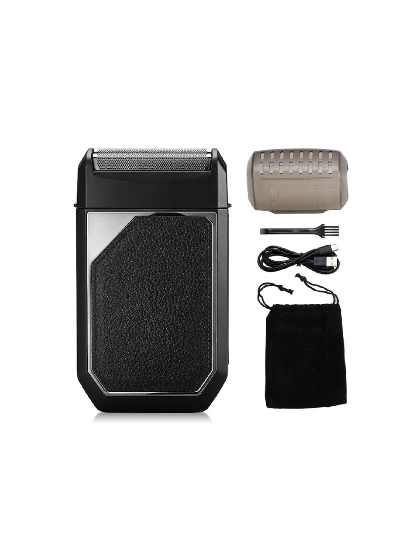 Silver portable electric foil shaver by Trendsi with one-size design, compact and suitable for quick grooming.