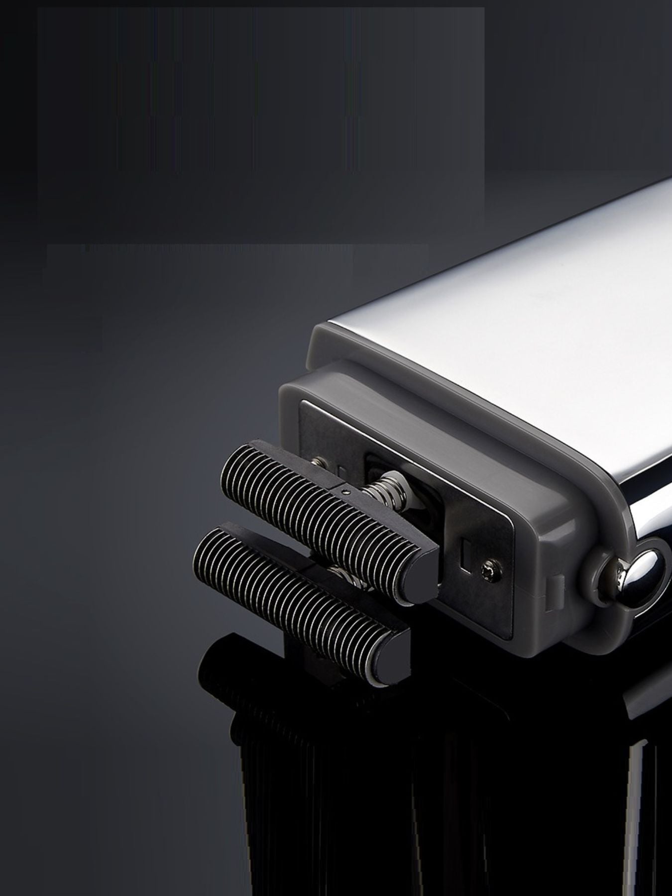 Silver portable mini foil shaver by Trendsi with compact design and one-size-fits-all grip for easy grooming.
