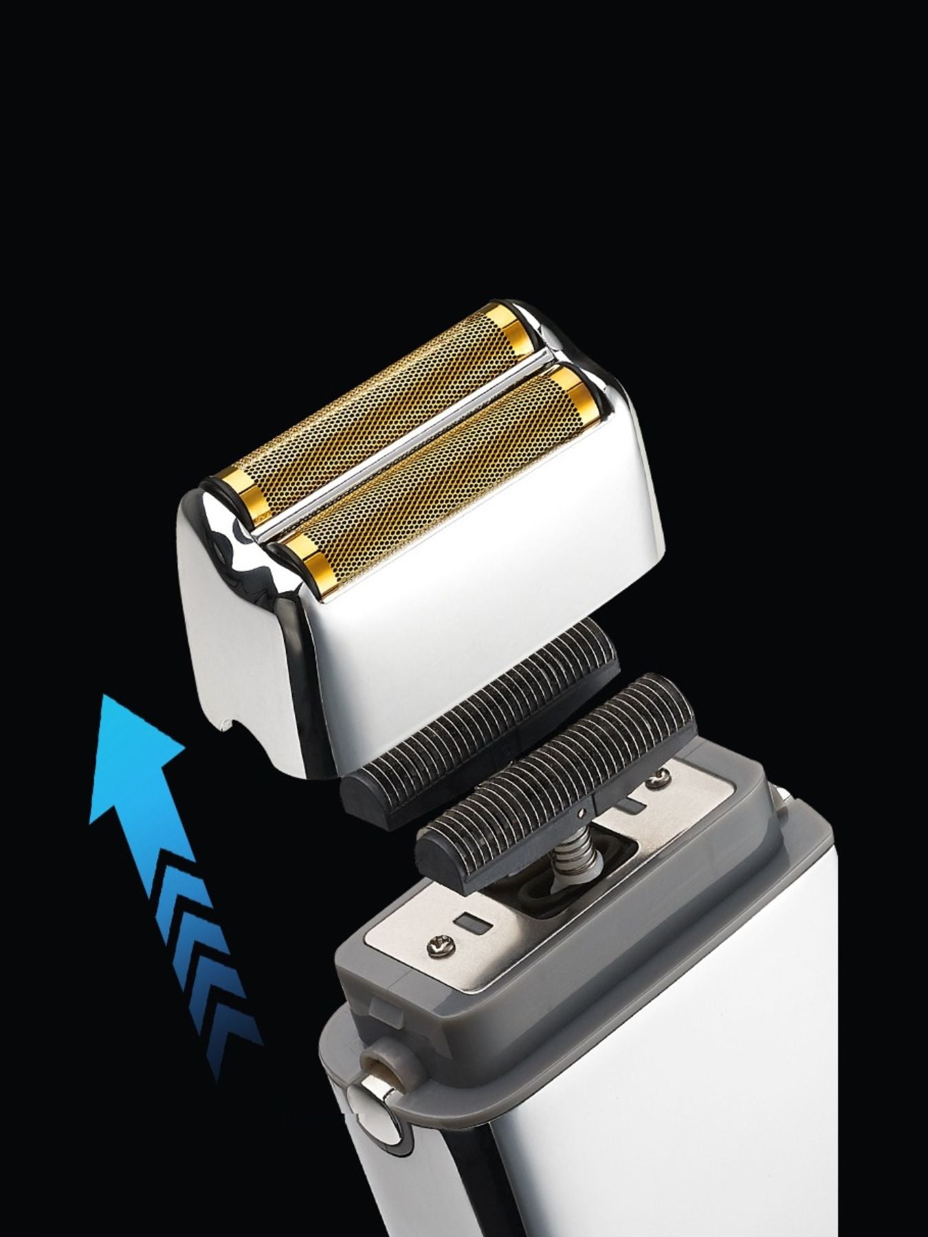 Silver portable mini foil shaver from Trendsi with compact design and one-size-fits-all for easy grooming and travel use.
