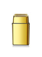 Silver portable mini foil shaver by Trendsi, compact design with foil head for precise facial hair grooming.