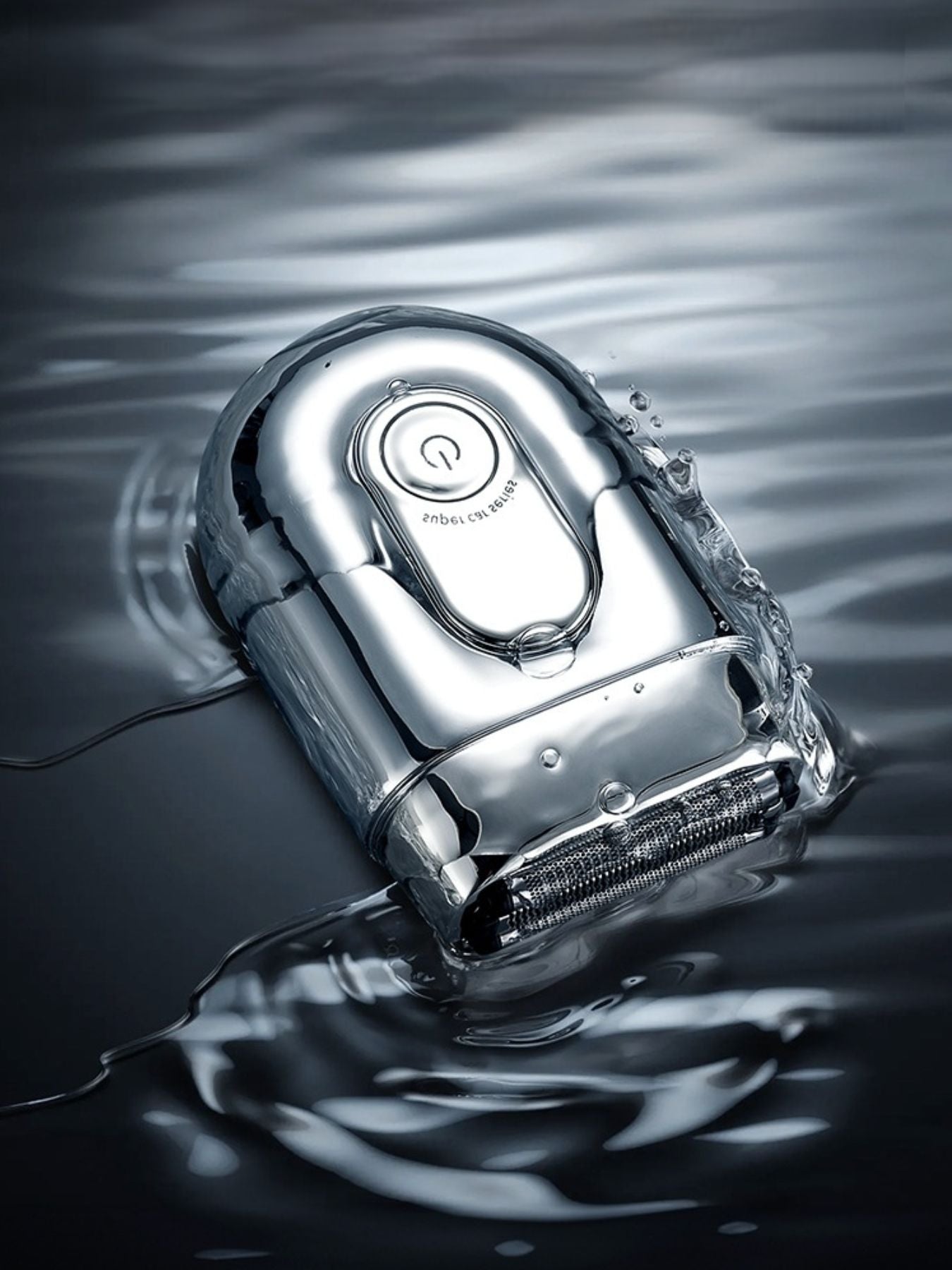 Silver portable mini shaver with LED display from Trendsi, compact design for easy grooming on the go