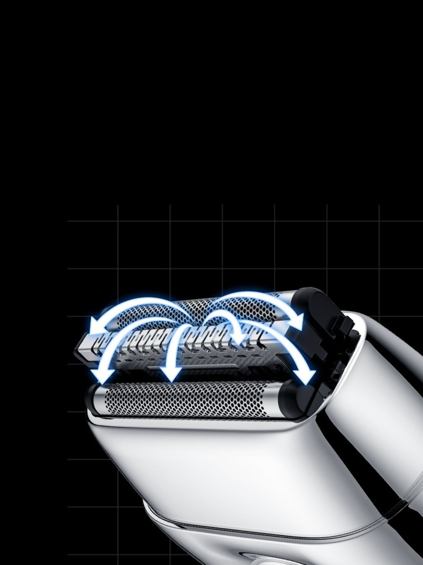 Silver portable mini shaver with LED display from Trendsi, compact design for easy grooming on the go.