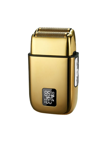 Rechargeable electric foil shaver with digital display, silver color, from Trendsi, designed for a close and comfortable shave.