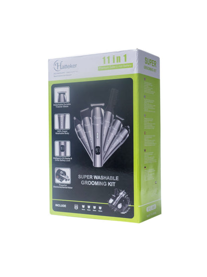 Silver cordless hair clipper trimmer from Trendsi with ergonomic design, suitable for precise hair cutting and grooming.
