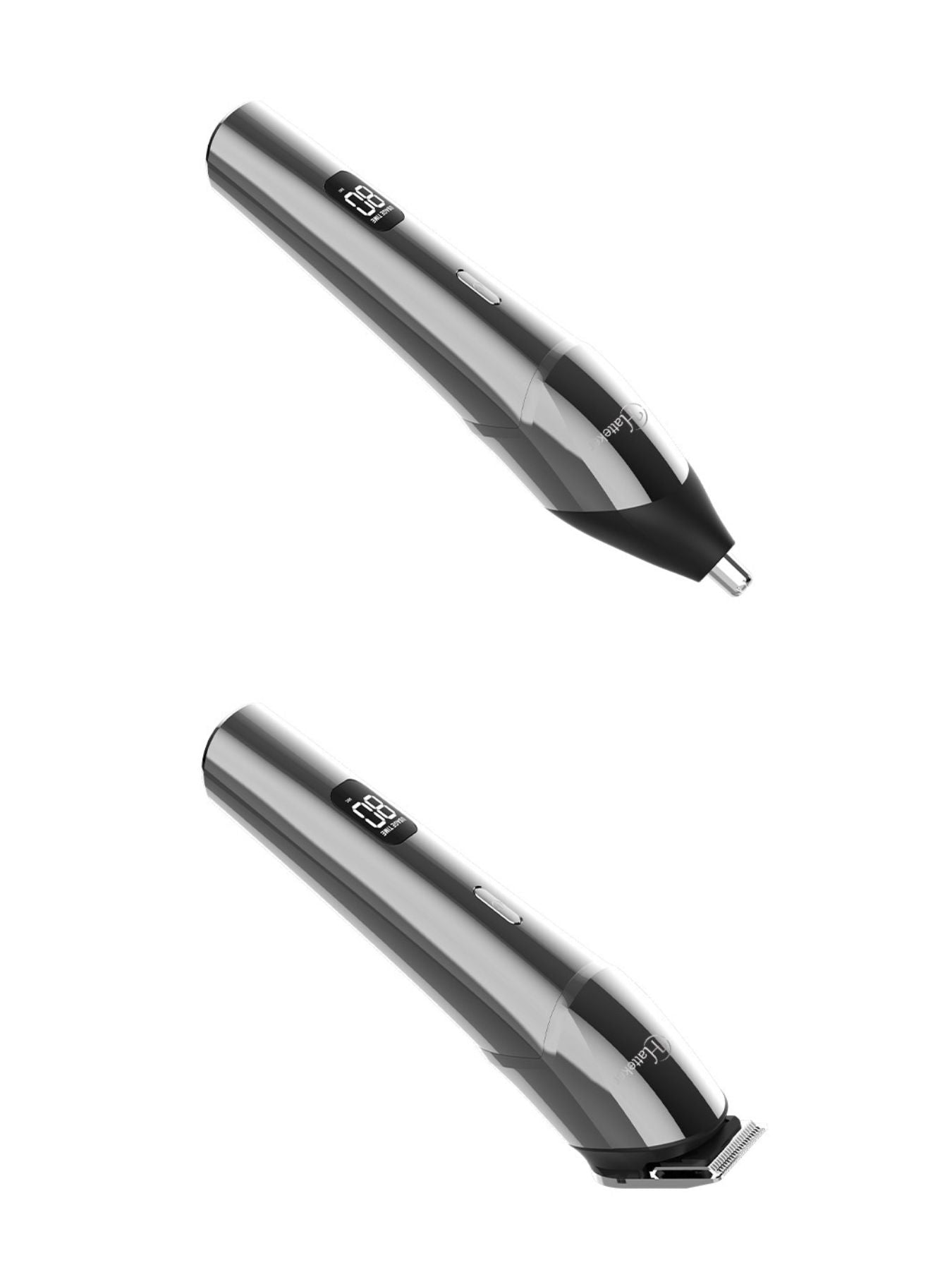 Silver Trendsi cordless hair clipper trimmer with ergonomic design, suitable for cutting and trimming hair.
