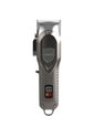 Silver cordless hair clipper with LED display from Trendsi, featuring a sleek design and adjustable blades for precise trimming.