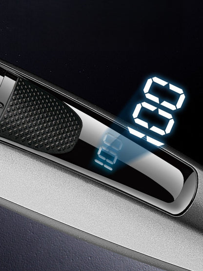Silver cordless rechargeable hair clipper from Trendsi with a sleek design and ergonomic handle for easy grooming.