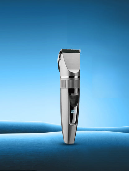 Silver Trendsi cordless rechargeable hair clipper with adjustable blades and ergonomic design, ideal for easy home grooming.