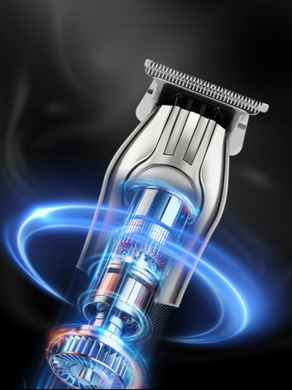 Silver cordless rechargeable hair clipper by Trendsi with ergonomic design and adjustable blades for easy haircutting.