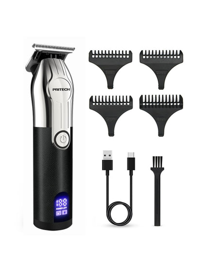 Silver Trendsi cordless rechargeable hair clipper with ergonomic design and adjustable blades, suitable for easy home grooming.