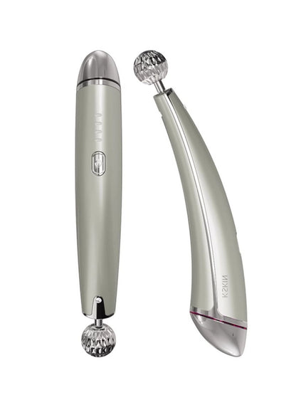 Silver facial lifting beauty device by Trendsi, handheld with sleek design for skin tightening and rejuvenation.