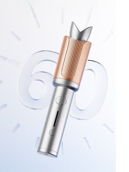 Silver Trendsi fast heating curling iron with a sleek design, perfect for creating smooth, bouncy curls.