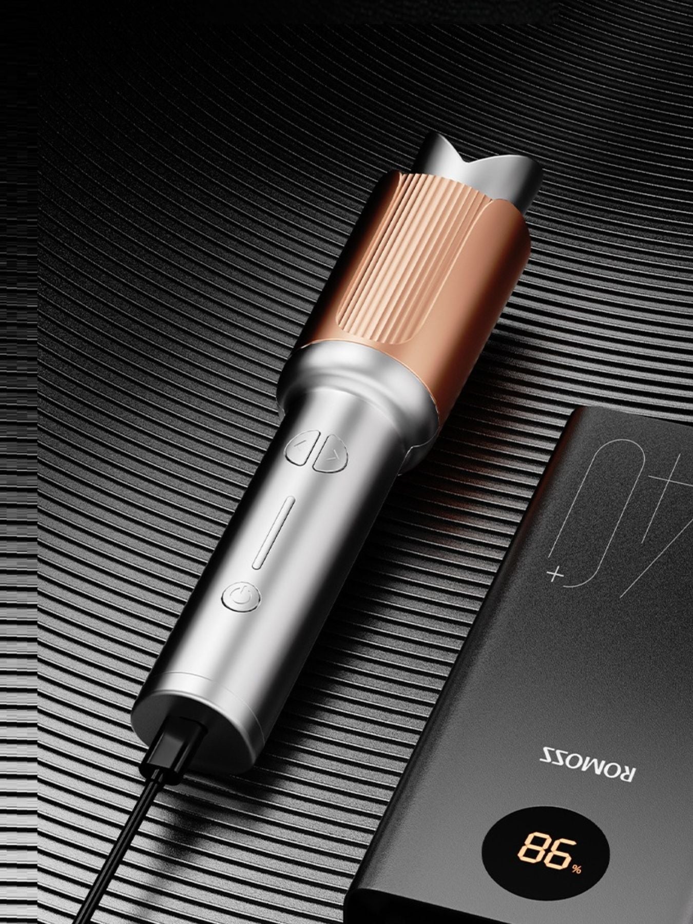 Silver Trendsi fast heating curling iron with a sleek handle and barrel for quick, stylish curls.