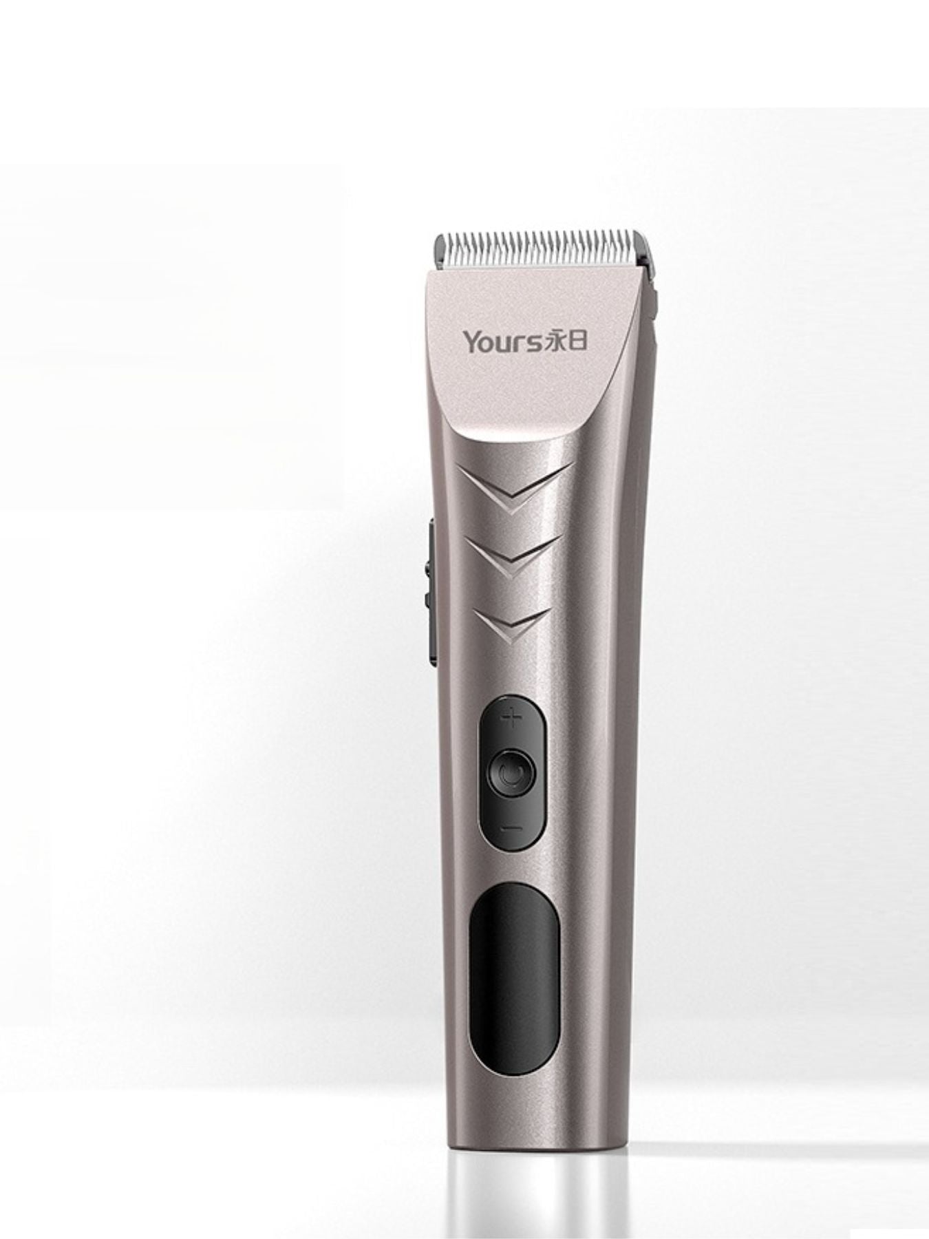 Silver Trendsi hair clipper with LED display showing adjustable settings and precision blades, suitable for professional grooming.