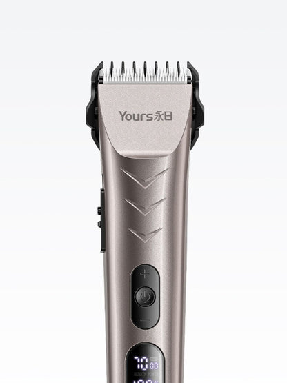 Silver Trendsi hair clipper with LED display, showing adjustable settings and sleek design for precise grooming.