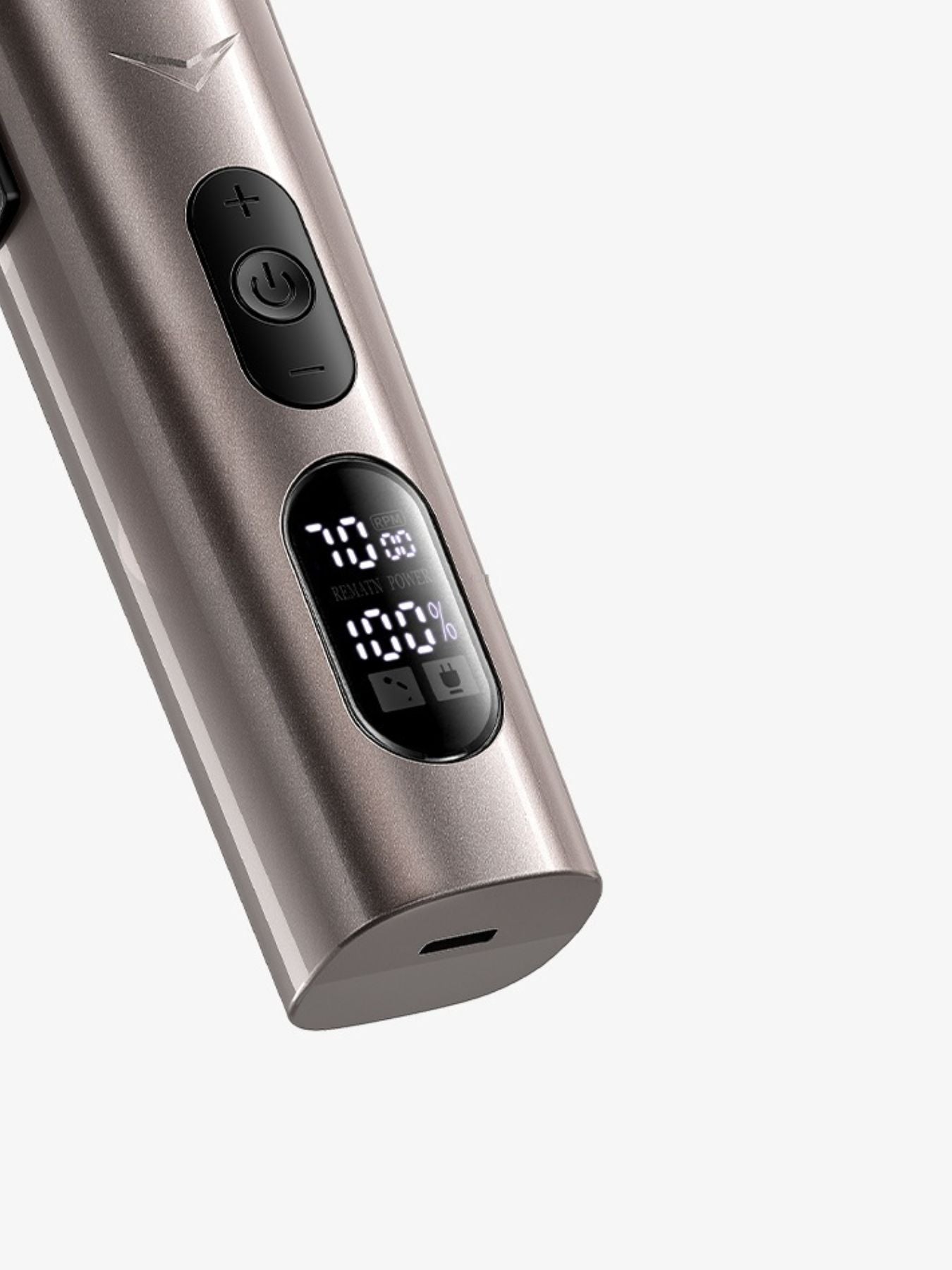 Silver Trendsi hair clipper with LED display showing adjustable settings and sleek design for precise grooming.
