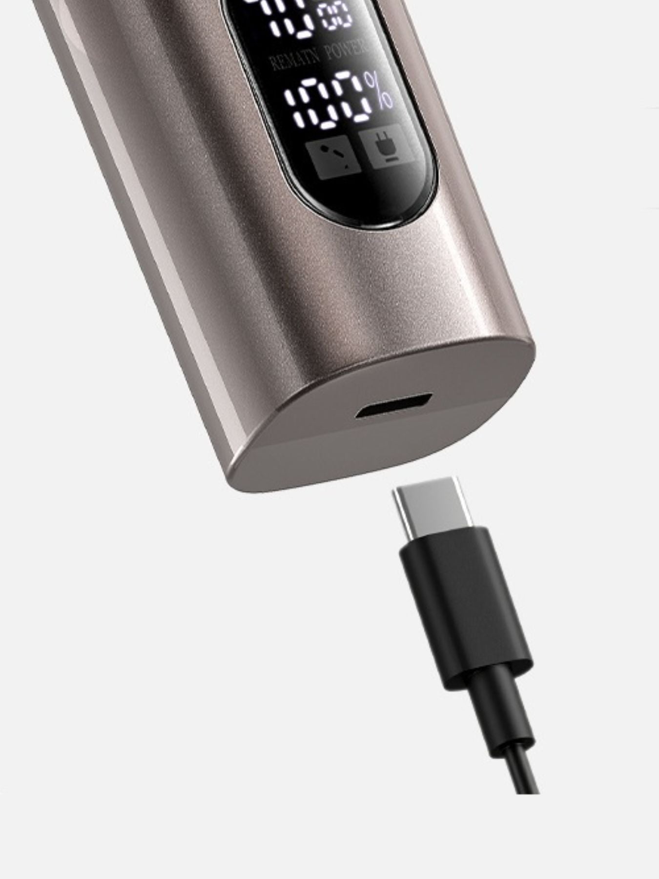 Silver Trendsi hair clipper with LED display showing adjustable settings and sleek design for precise grooming.