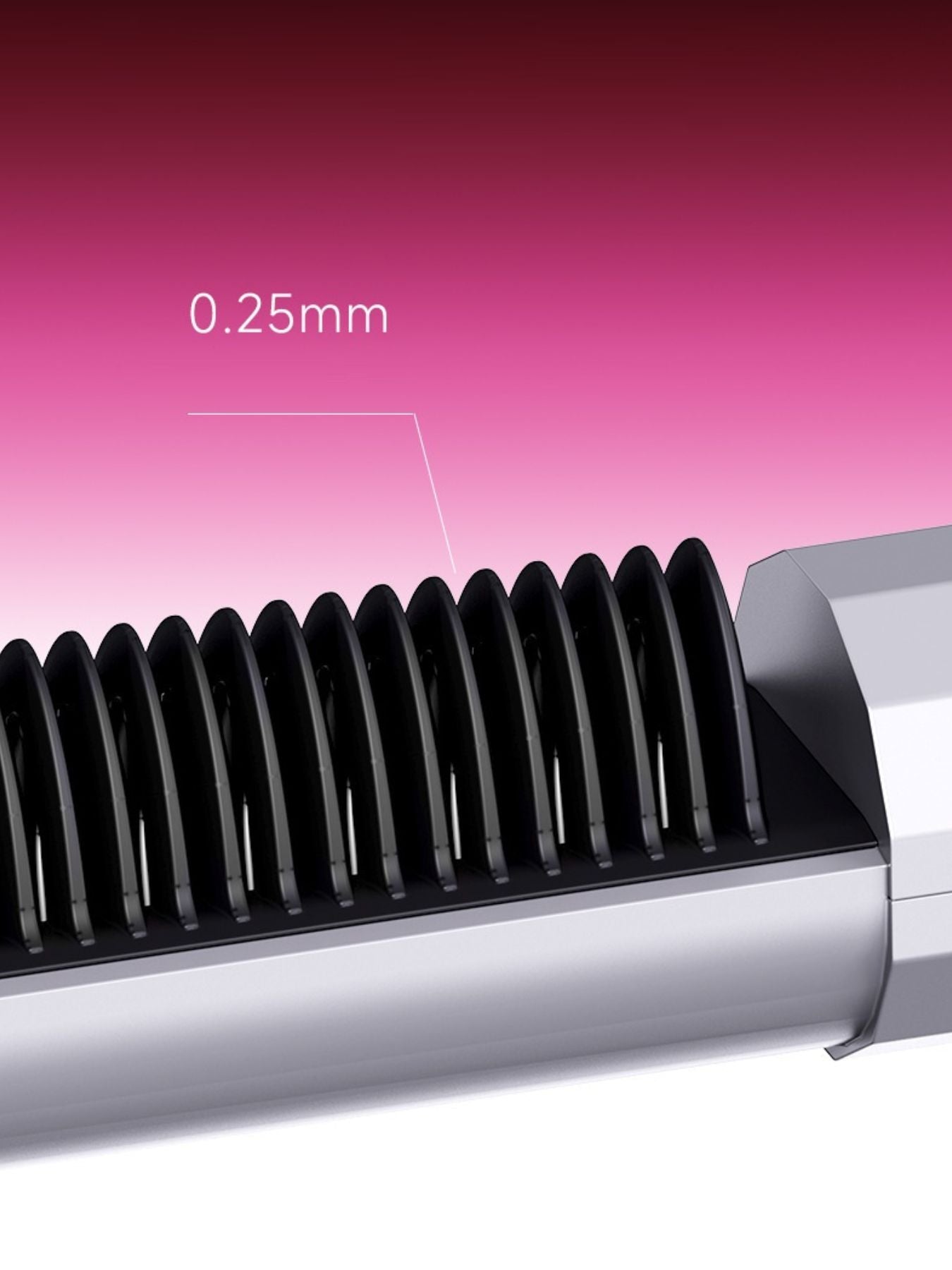 Silver portable heated straightening comb by Trendsi, compact and designed for easy styling on the go.