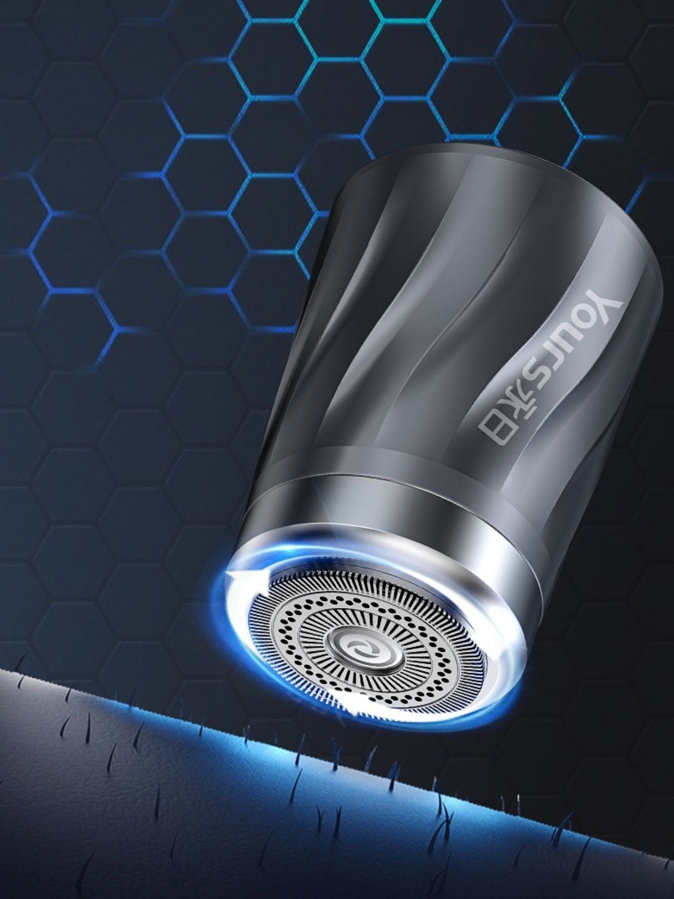 Silver portable mini electric shaver by Trendsi, compact design with a sleek handle for easy grooming on the go.