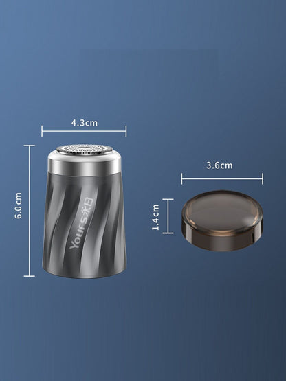 Silver portable mini electric shaver by Trendsi, compact design with a sleek handle for easy grooming on the go.