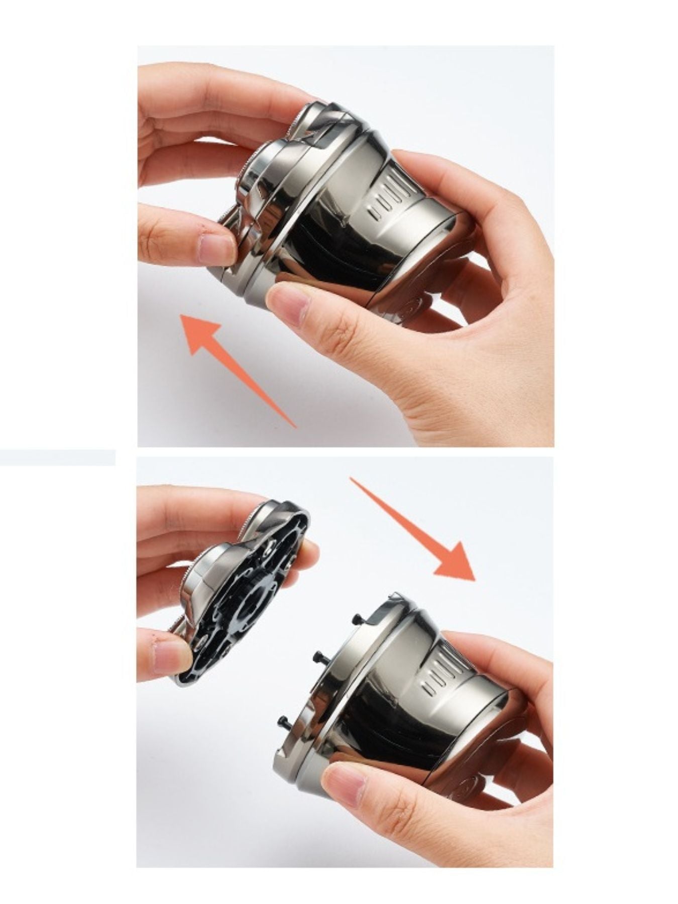 Silver Trendsi rechargeable 5-head rotary shaver with ergonomic design and multiple rotary blades for a close, comfortable shave.