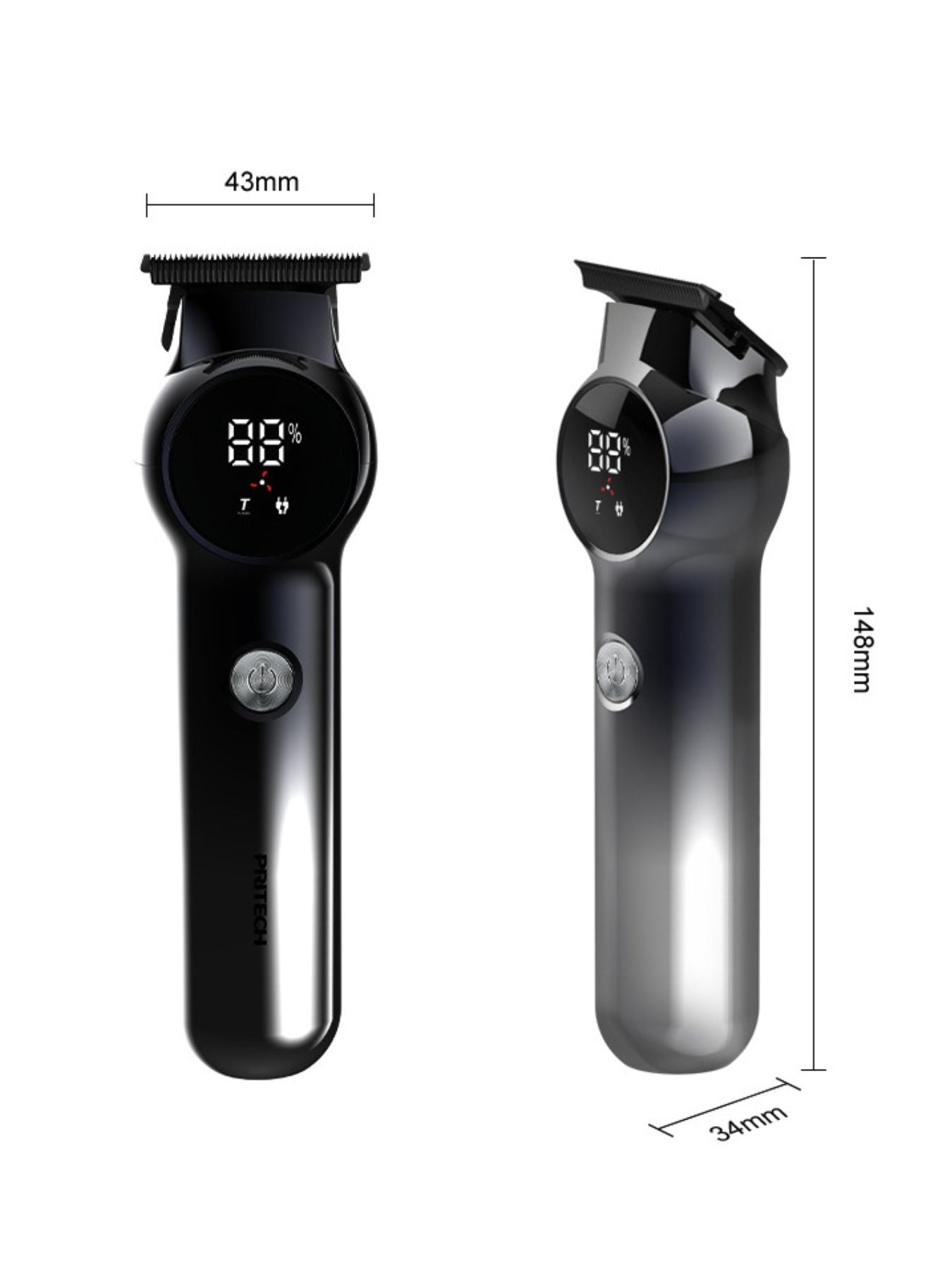 Silver rechargeable hair clipper from Trendsi with a sleek design and adjustable blades for easy haircutting.