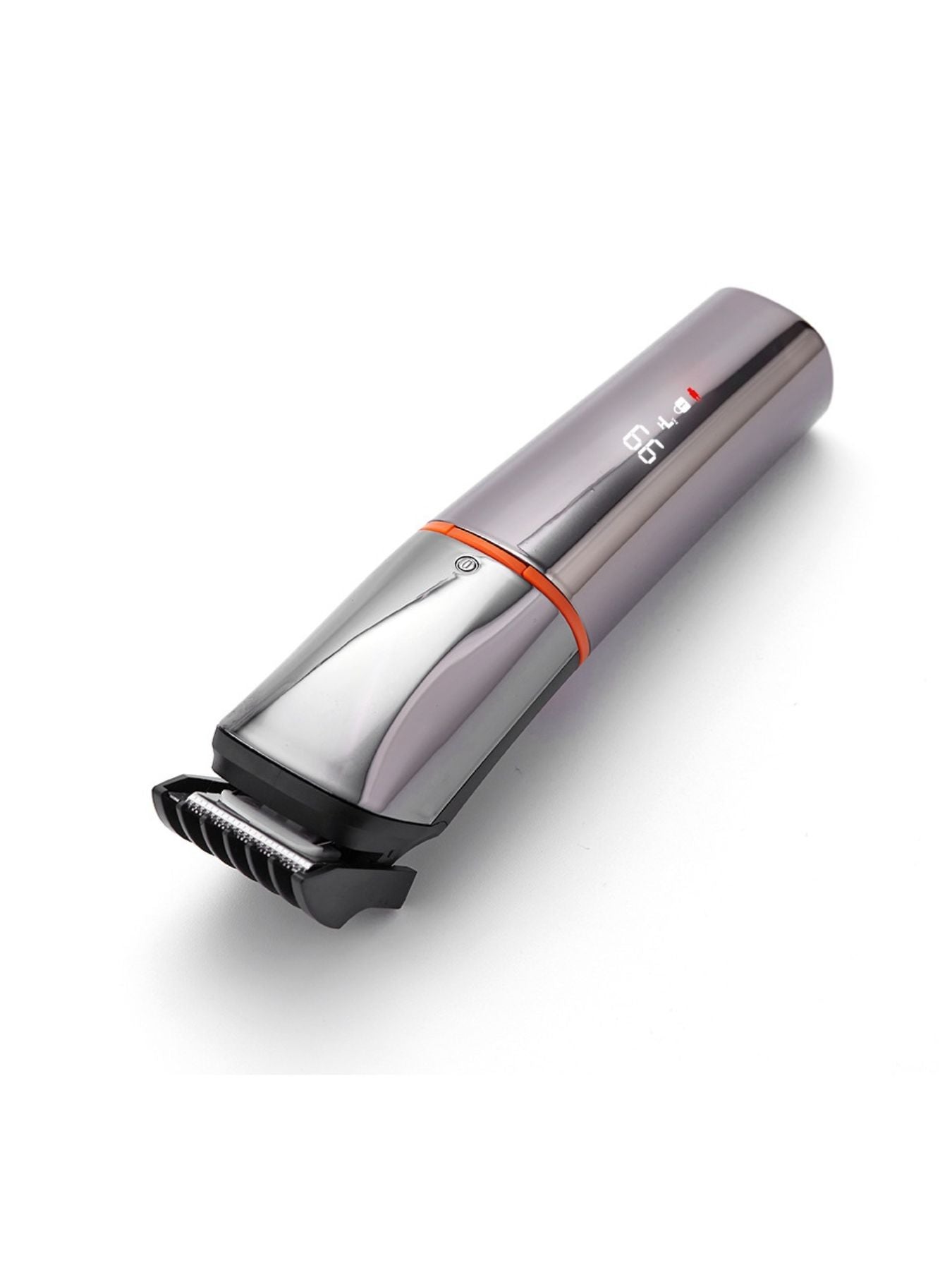 Silver rechargeable hair clipper by Trendsi with a sleek design, suitable for professional or personal grooming.