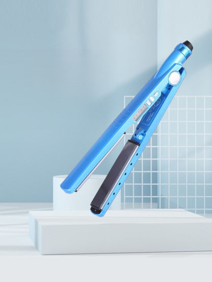 Sky blue ceramic hair straightener by Trendsi with European plug, featuring ceramic plates for smooth styling and sleek look.