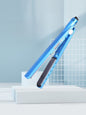 Sky blue ceramic hair straightener by Trendsi with European plug, featuring ceramic plates for smooth styling and sleek look.
