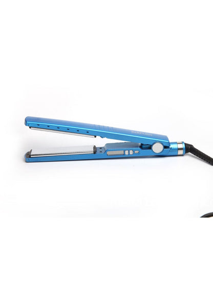 Sky blue ceramic hair straightener by Trendsi with European plug, featuring sleek design and ceramic plates for smooth styling.