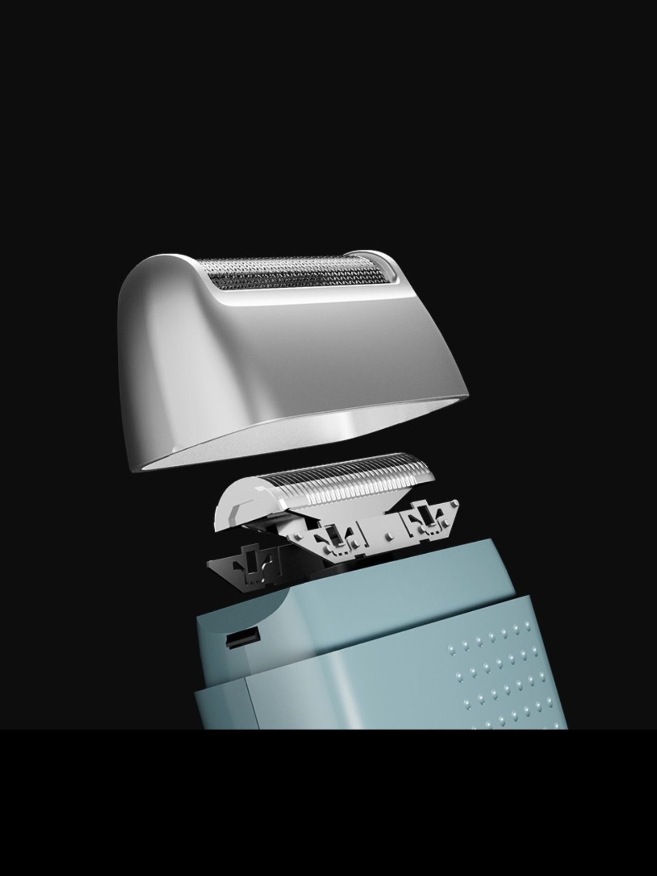 Sky blue portable electric shaver by Trendsi with a compact design and rechargeable battery for convenient grooming.