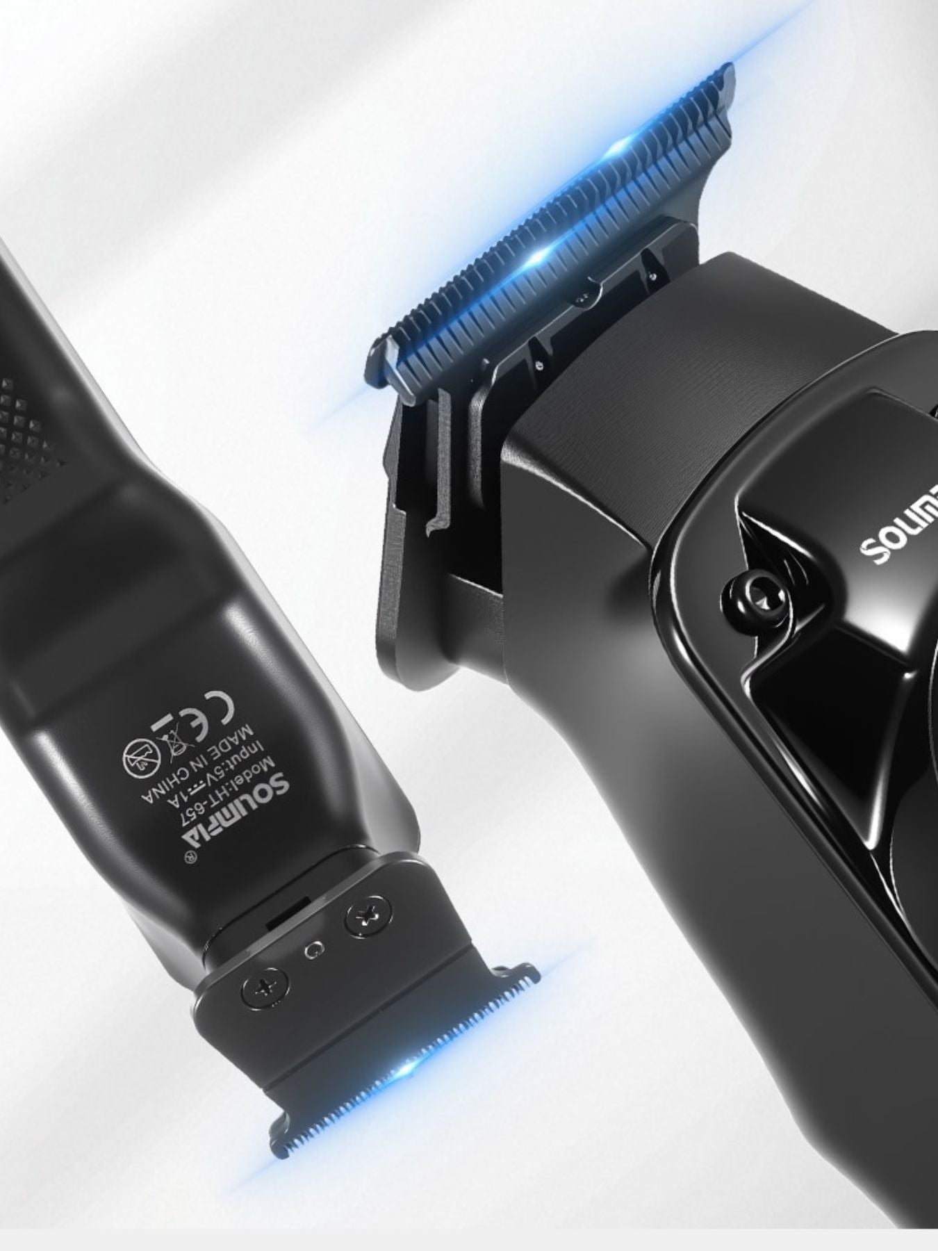 Sky blue cordless hair clipper by Trendsi, with adjustable blades and ergonomic design for easy styling at home.