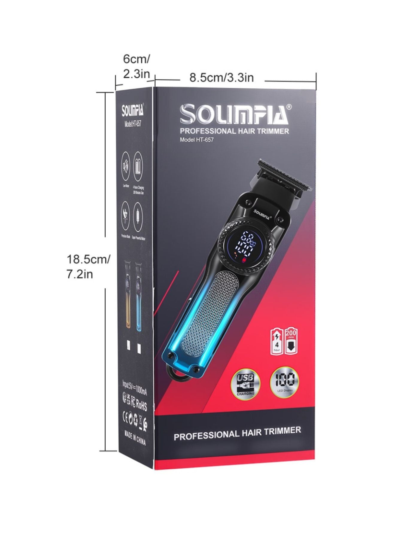 Sky blue cordless hair clipper from Trendsi, compact and lightweight with ergonomic design for easy hair trimming.
