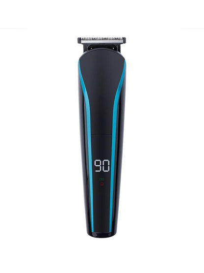 Sky blue cordless rechargeable hair clipper from Trendsi, with a sleek design and adjustable blades for easy hair cutting.