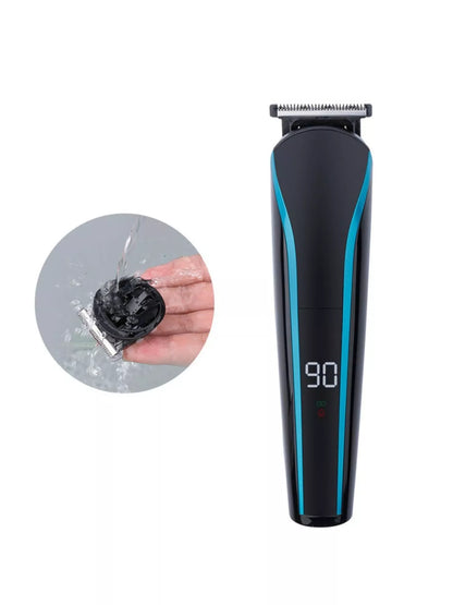 Sky blue cordless rechargeable hair clipper by Trendsi with a sleek design, ideal for easy home or professional hair cutting.